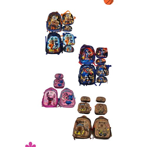 COMBO ESCOLAR COMPLETO (Maleta+lonchera+ cartuchera)