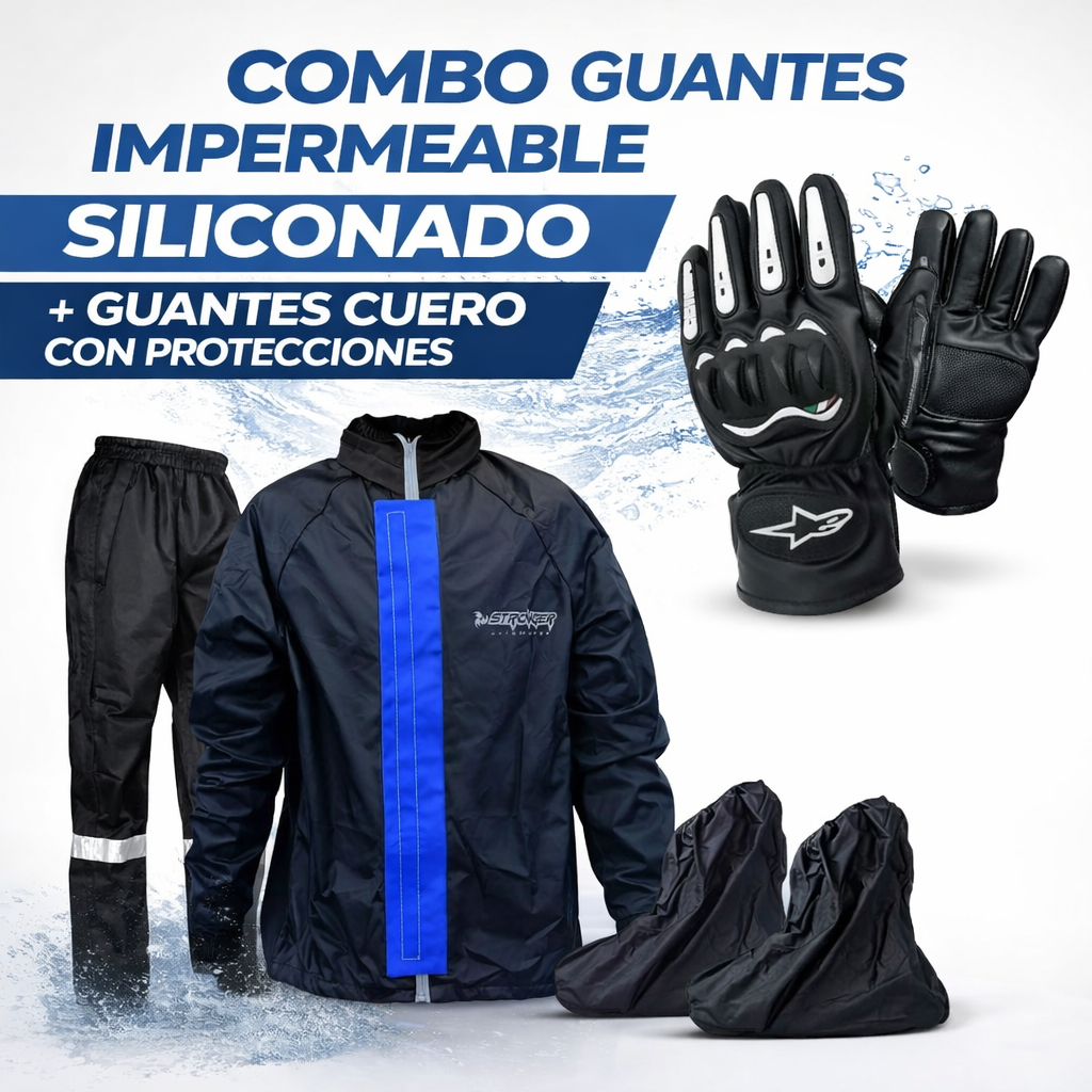 COMBO IMPERMEABLE Y GUANTES