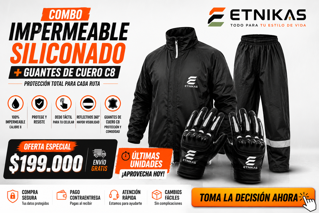 COMBO IMPERMEABLE Y GUANTES