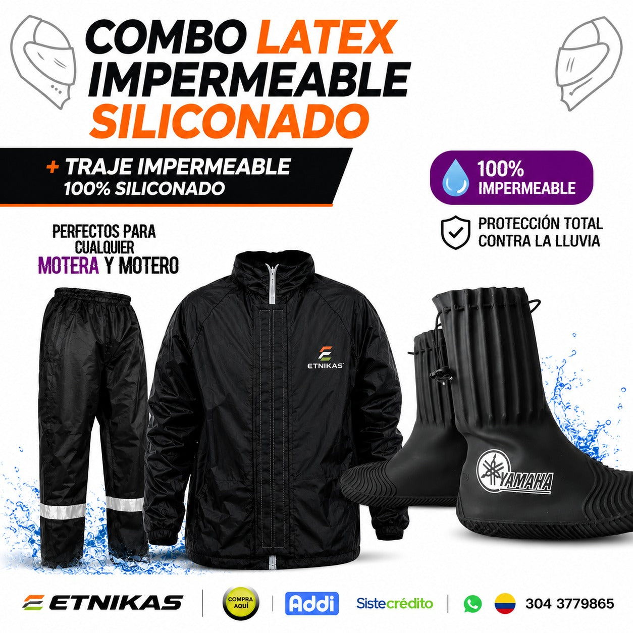 COMBO IMPERMEABLE Y BOTAS LATEX